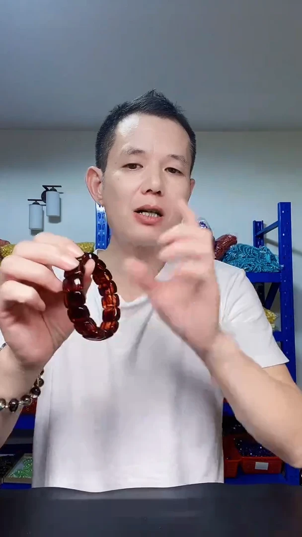 血珀颈饰未镶嵌Y003缅甸血丝珀手牌单圈（多样性发其一）