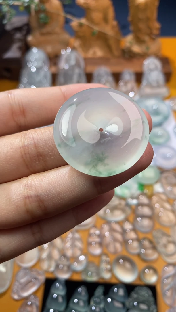 【闪购商品】定制翡翠未镶嵌平安扣33*6.5