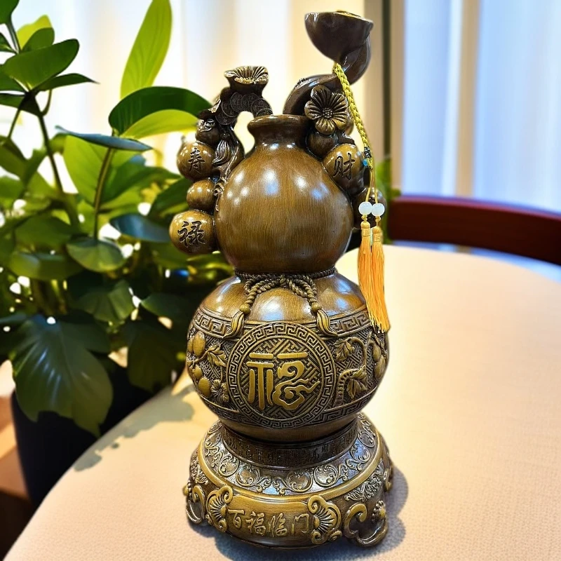 百福临门葫芦摆件书房客厅送人送礼乔迁装饰摆件高43cm   SPO