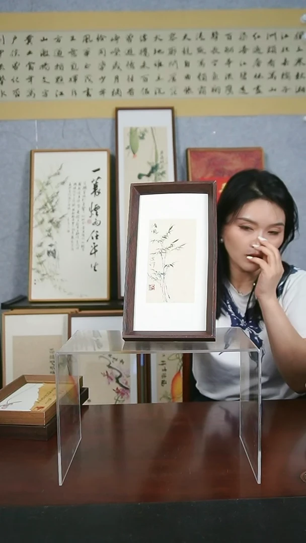 书法【清风】竹子14*27定制背纸摆台