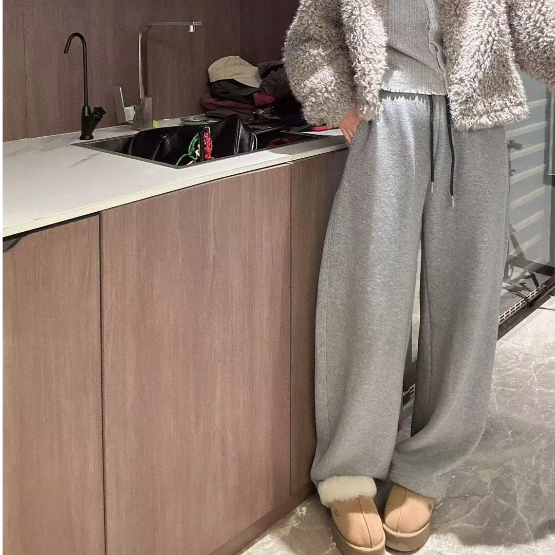 【大小姐家】欧韩货加绒弯刀卫裤590682