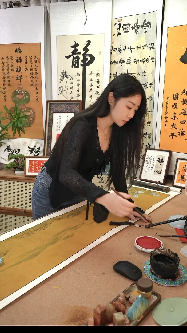 书法时****铺138*34厘米拼搏作品