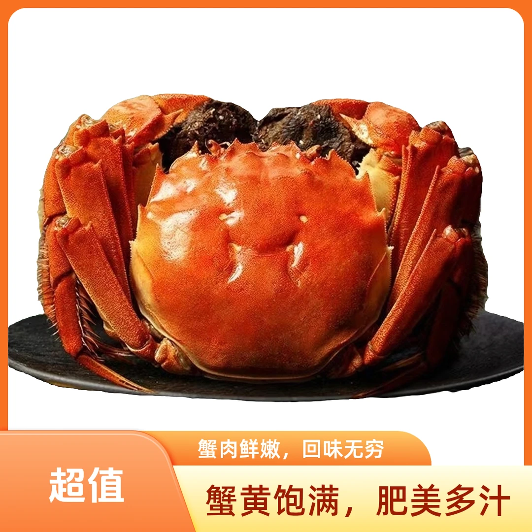 A【正宗空运活蟹】江苏大闸蟹公蟹4.5两母蟹3.5两共10只京东顺丰明天到死蟹包赔海鲜