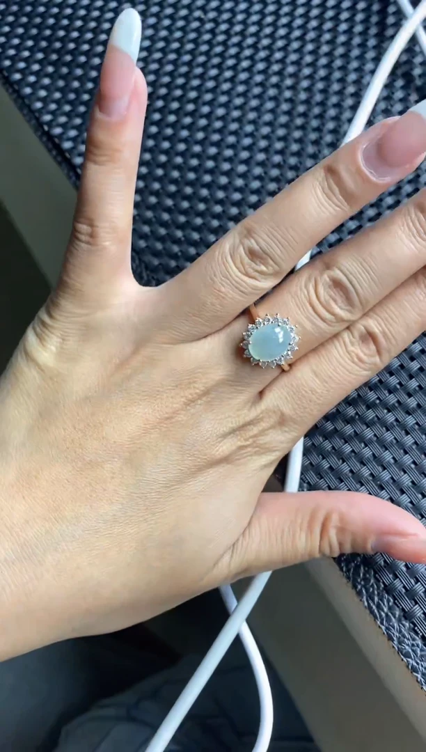 银S925镶嵌戒指翡翠1