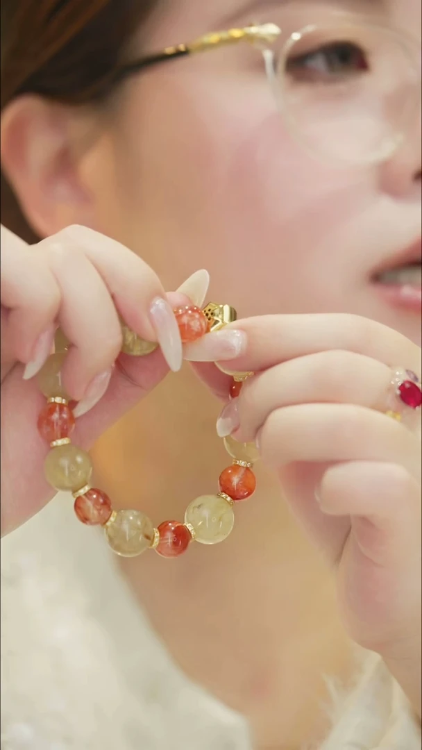 合成立方氧化锆925银橙/黄配色 芬达 17cm SG-001039