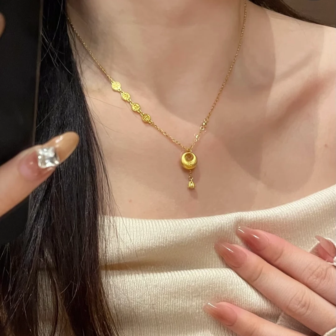 合金项链 【平安喜乐小胖福】新中式项链气质轻奢小众设计感
