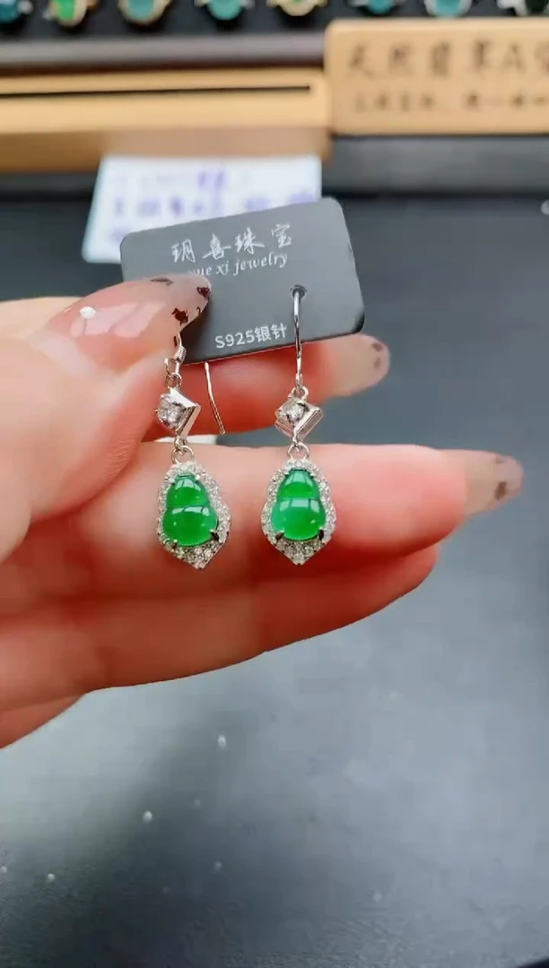 银S925镶嵌戒指翡翠1