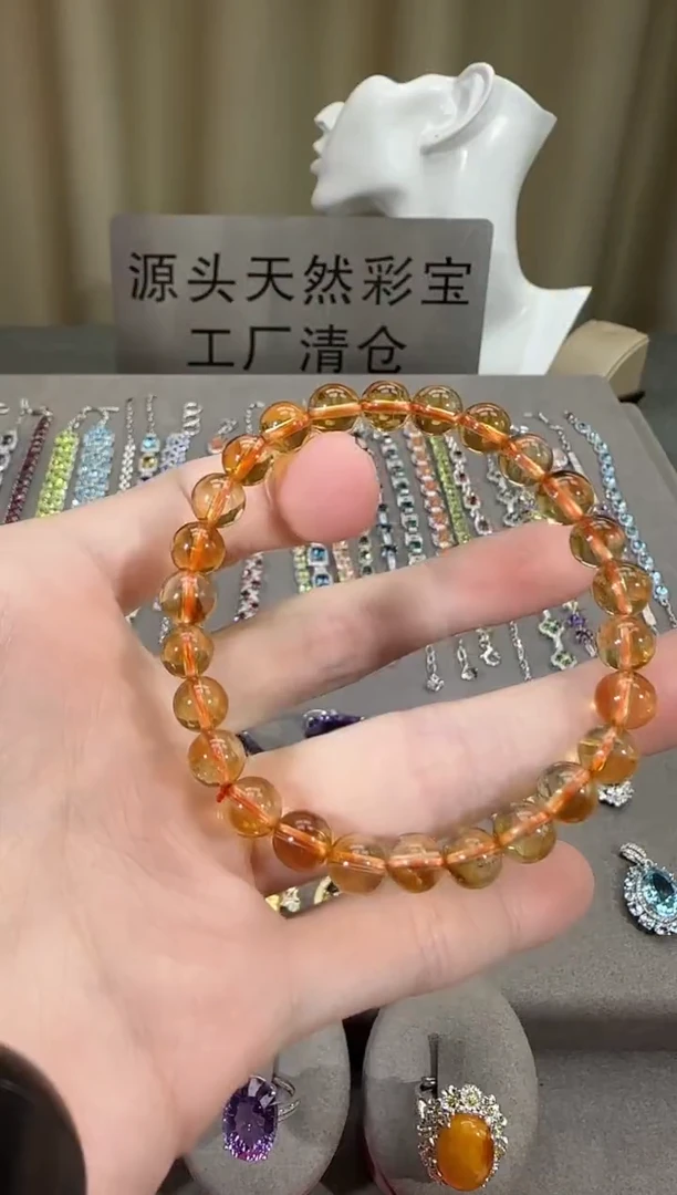 未镶嵌手串水晶7mm黄水晶手串