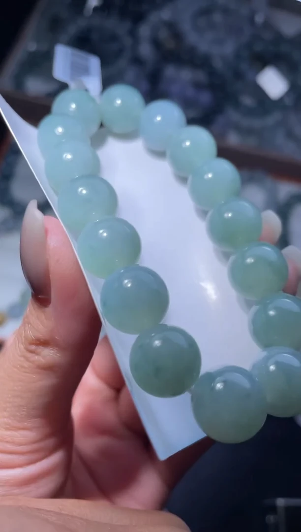 【闪购商品】定制翡翠未镶嵌天然缅甸A货翡翠手串67尺寸13