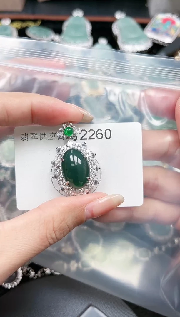 【闪购商品】翡翠颈饰未镶嵌赠皮绳2260