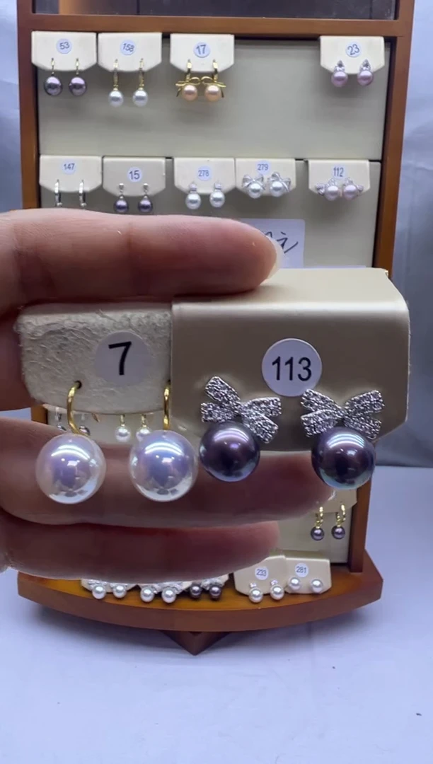 未镶嵌耳饰淡水珍珠7+113