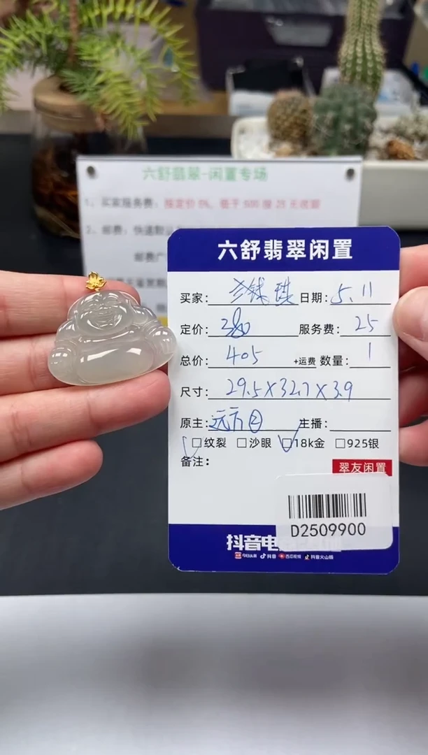 翡翠18K金镶嵌颈饰D2509900