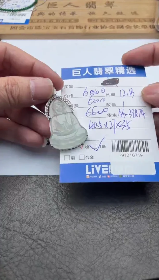 颈饰18K金镶嵌翡翠-91010719