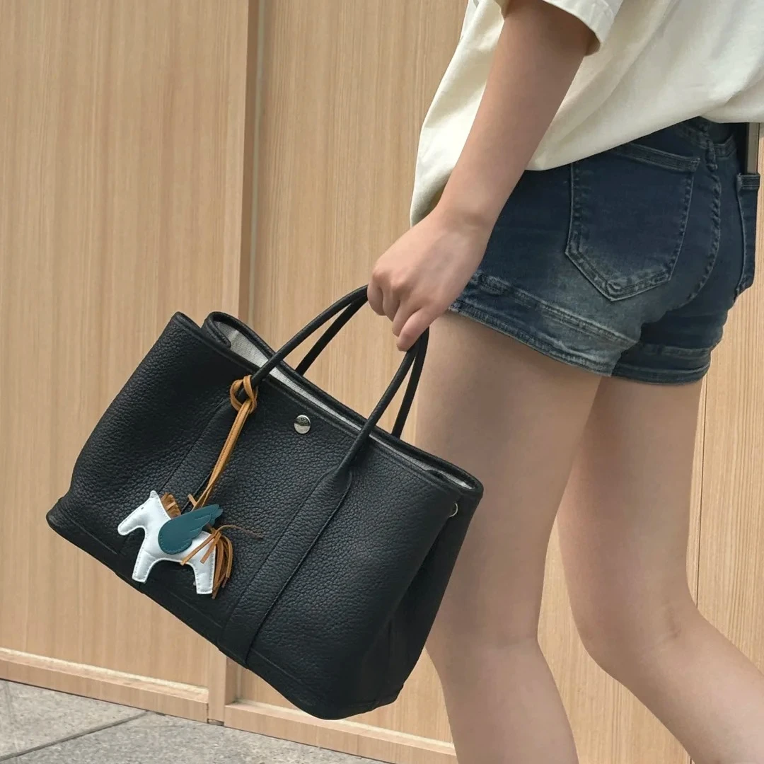 99新 Hermes/爱马仕 小花JerryGarden Party 花园包 30 89黑色