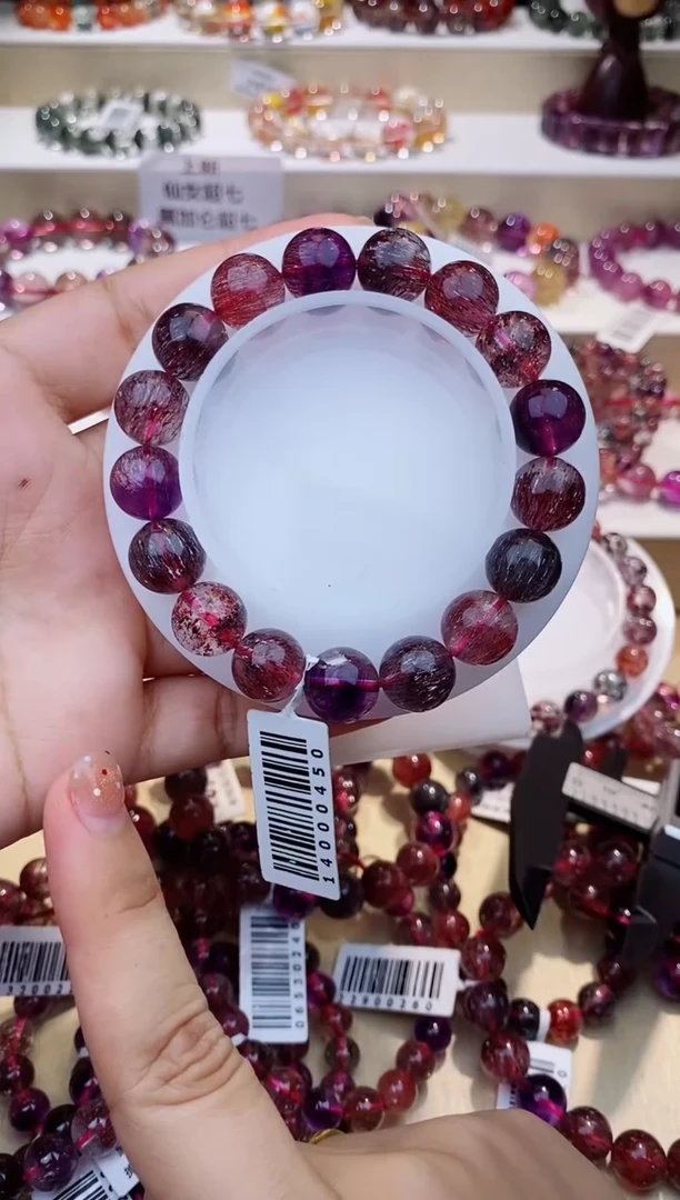 未镶嵌手链水晶黑加仑超七11m+