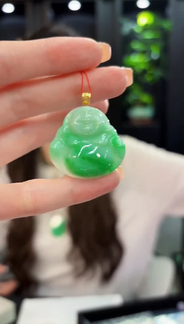 颈饰18K金镶嵌翡翠 缅料A货/支持复检/一件