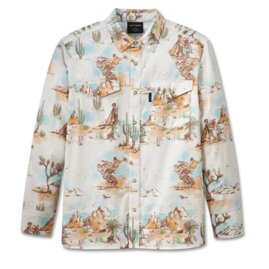 【哈雷戴维森】休闲度假墨西哥夏威夷长袖衬衫96143-25