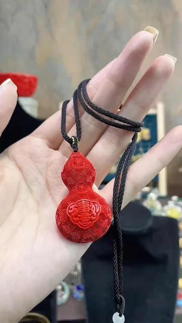 玫***妖非遗手工雕漆精品吊坠万事
