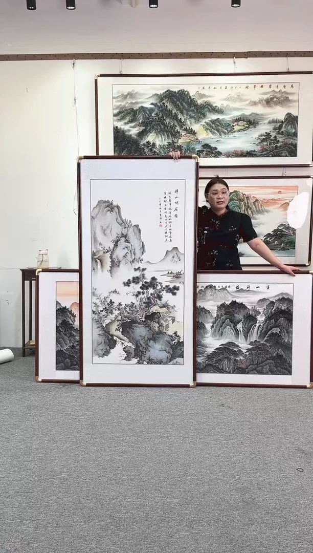 国画纯手绘168x86归山隐居图