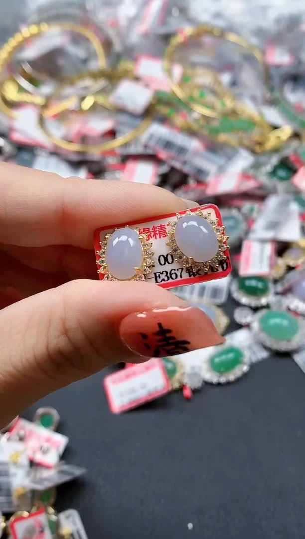 银S925镶嵌戒指翡翠天然A货缅甸翡翠