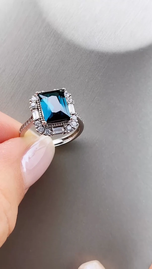 碧玺戒指银S925镶嵌戒指