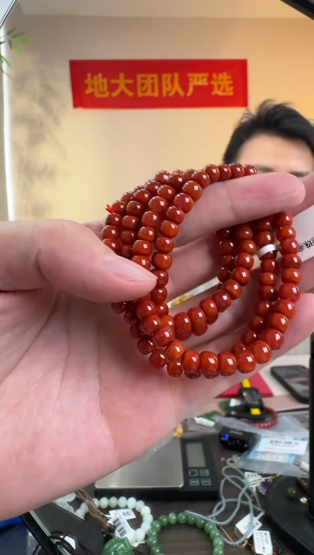未镶嵌手串南红玛瑙约5*6mm南红老型珠多圈