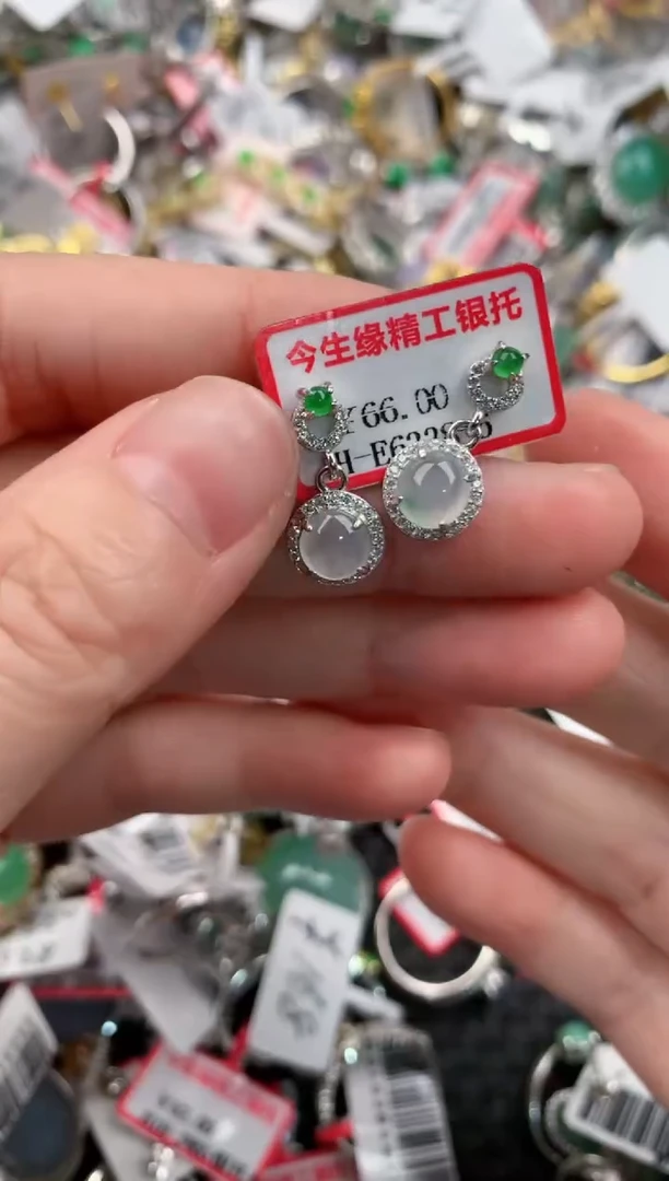 银S925镶嵌戒指翡翠999----2