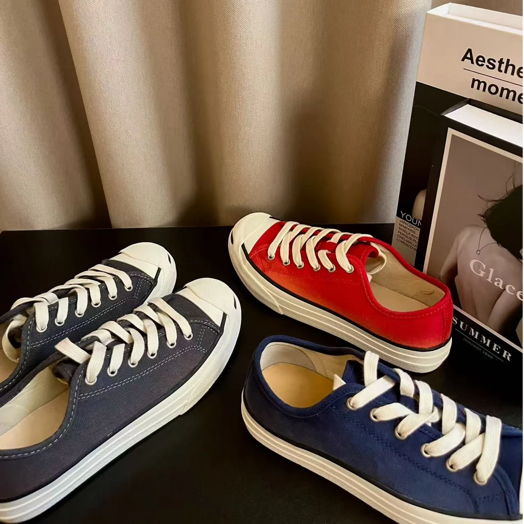 【AiAi】硫化帆布鞋 三色舒适透气百搭开口笑帆布鞋（2505-6）
