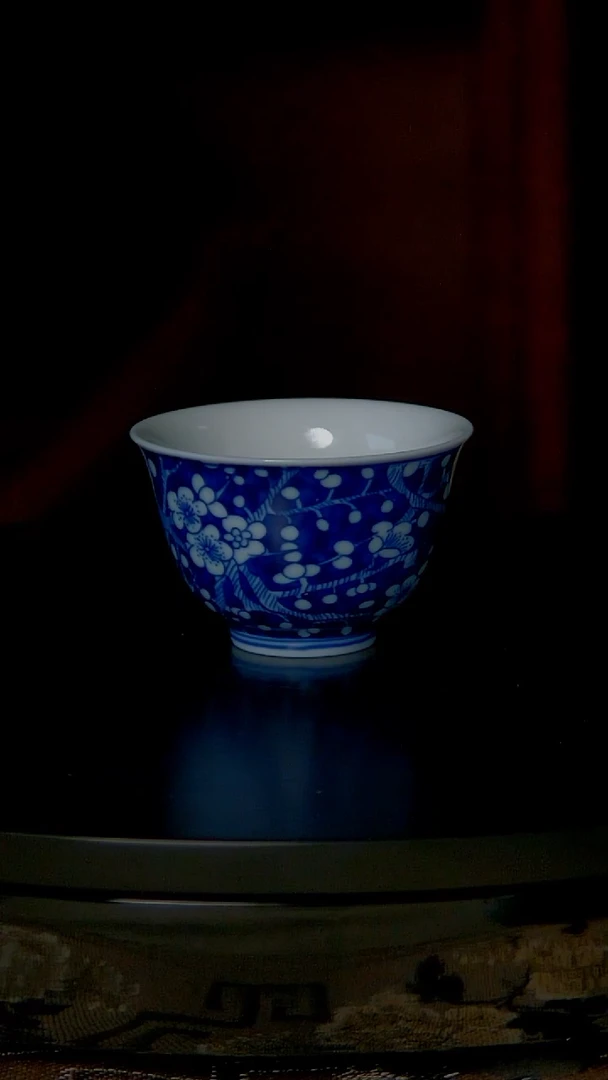 景德镇手工青花冰梅铃铛杯