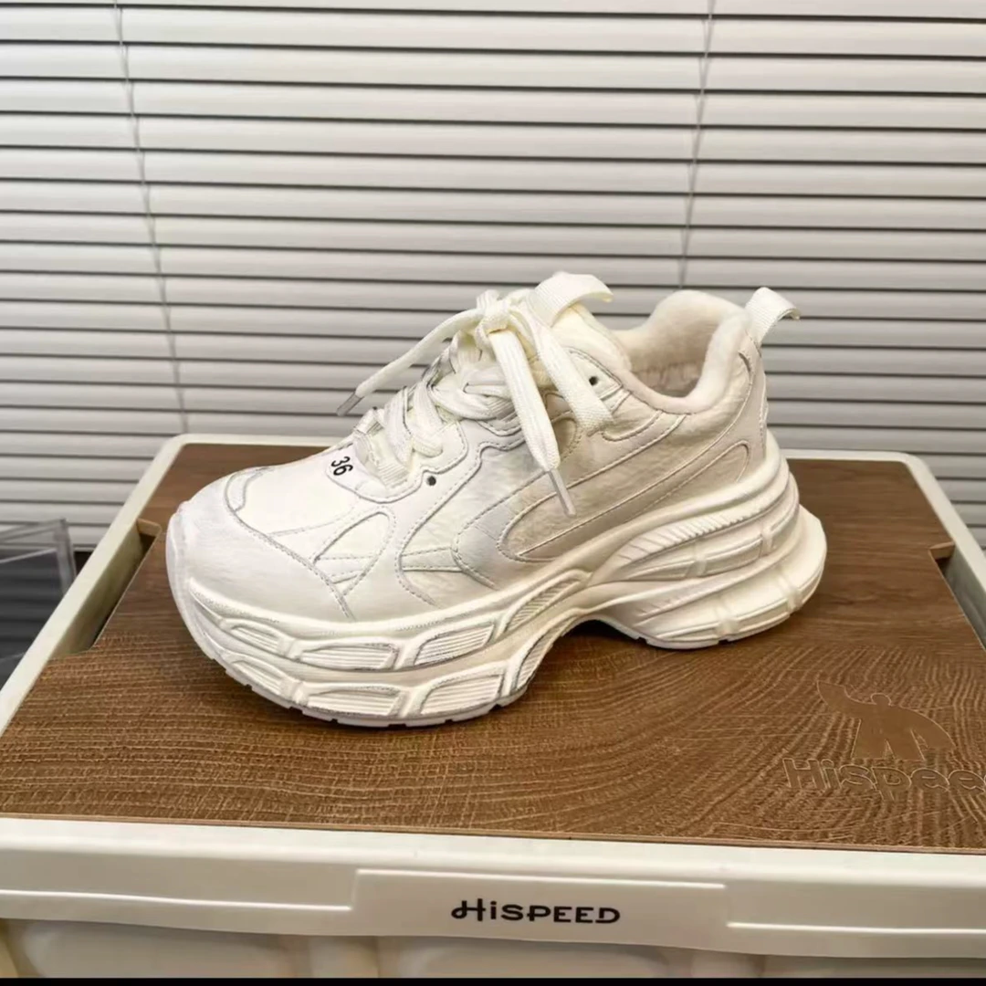 SoleBliss-复古老爹鞋爆裂纹厚底增高显瘦时尚休闲女鞋4H9C-57161