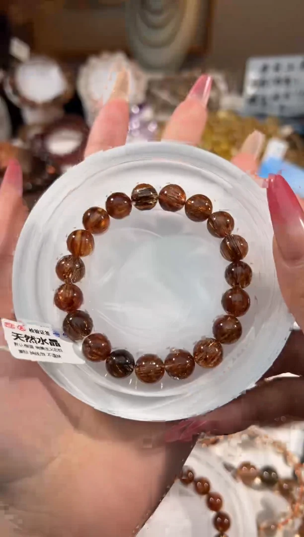 水晶手串未镶嵌美*莎黑金超七10+