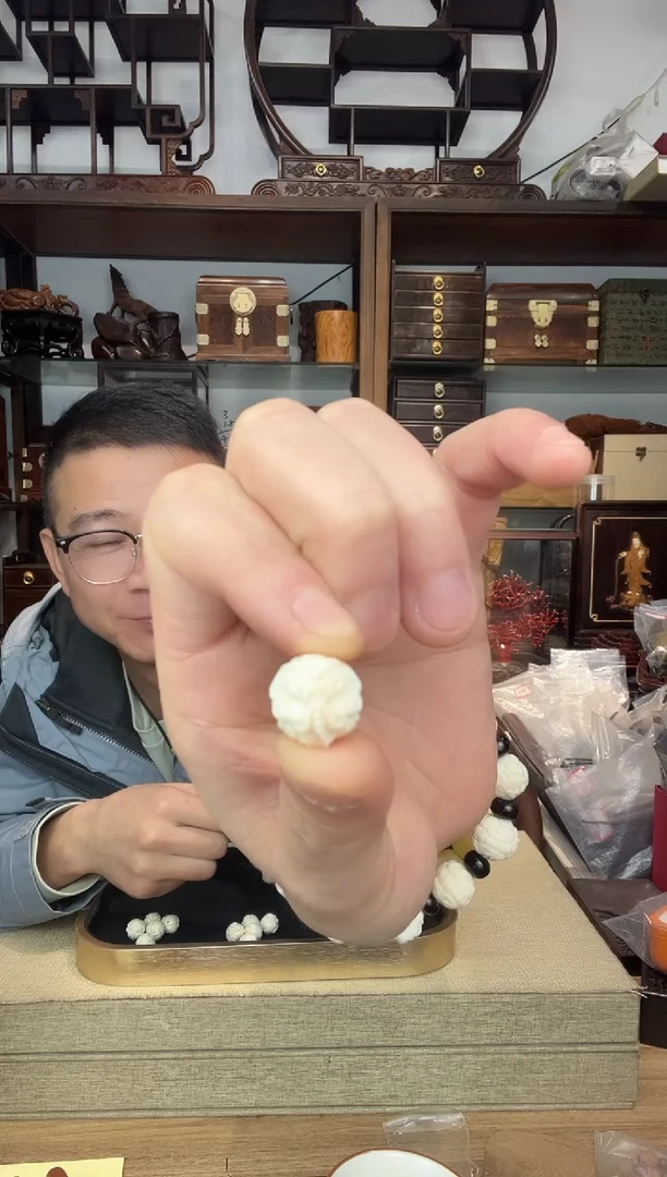 乌木类书架288猛犸高品雕刻象神六字真言1.5单珠