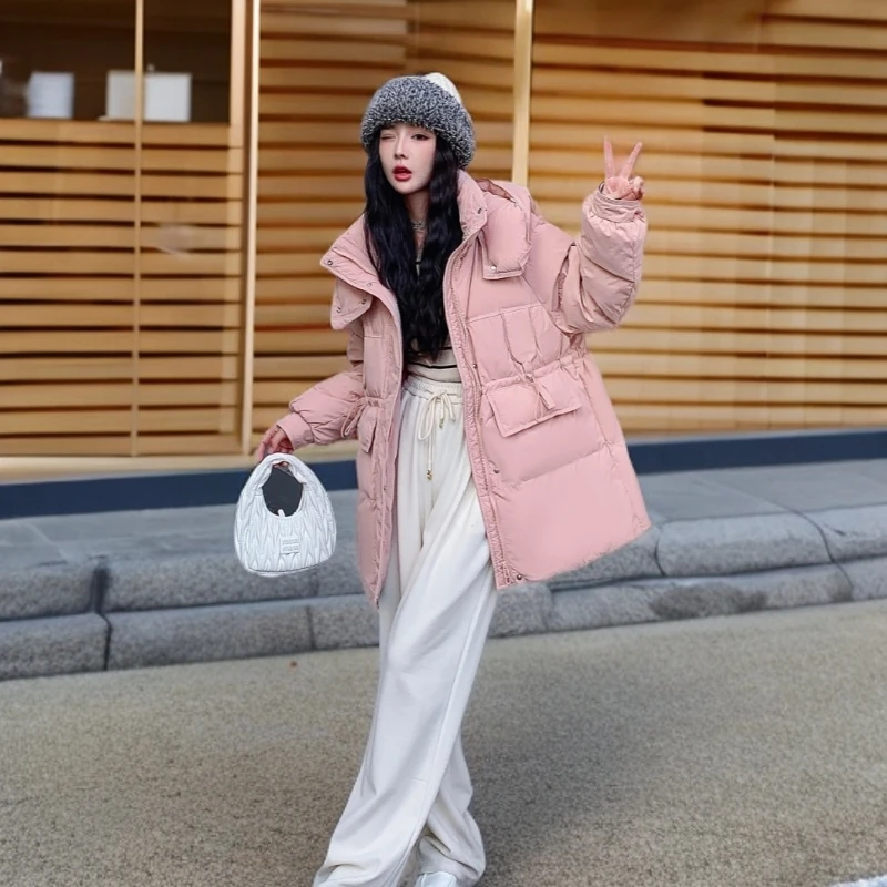 【8856】新款羽绒服韩版女士短款连帽加厚时尚百搭秋冬外套