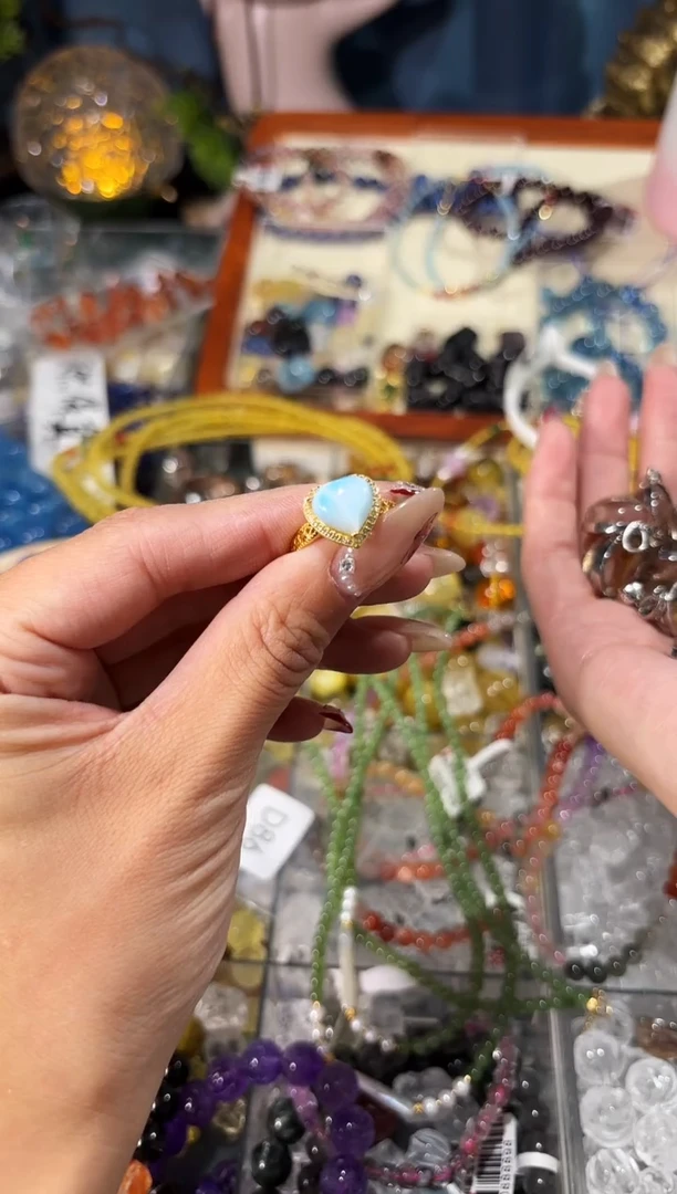 【闪购商品】水晶手链银S925镶嵌海纹爱心大戒指