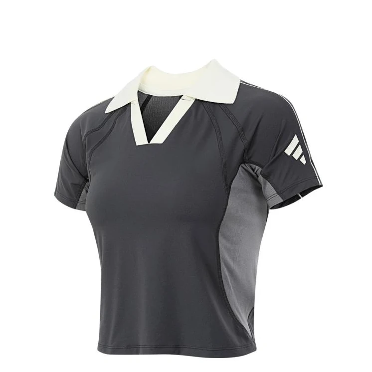 【滔搏联动】adidas阿迪达斯女子FOS修身针织有领短袖JN3513