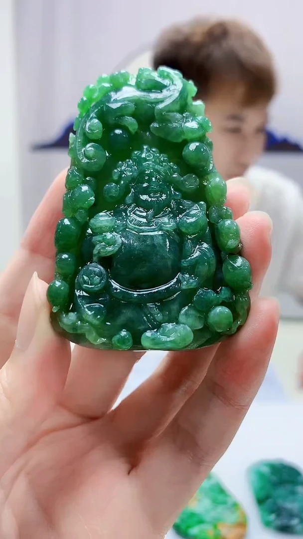 定制翡翠未镶嵌4868zm-毛货挂件财神126