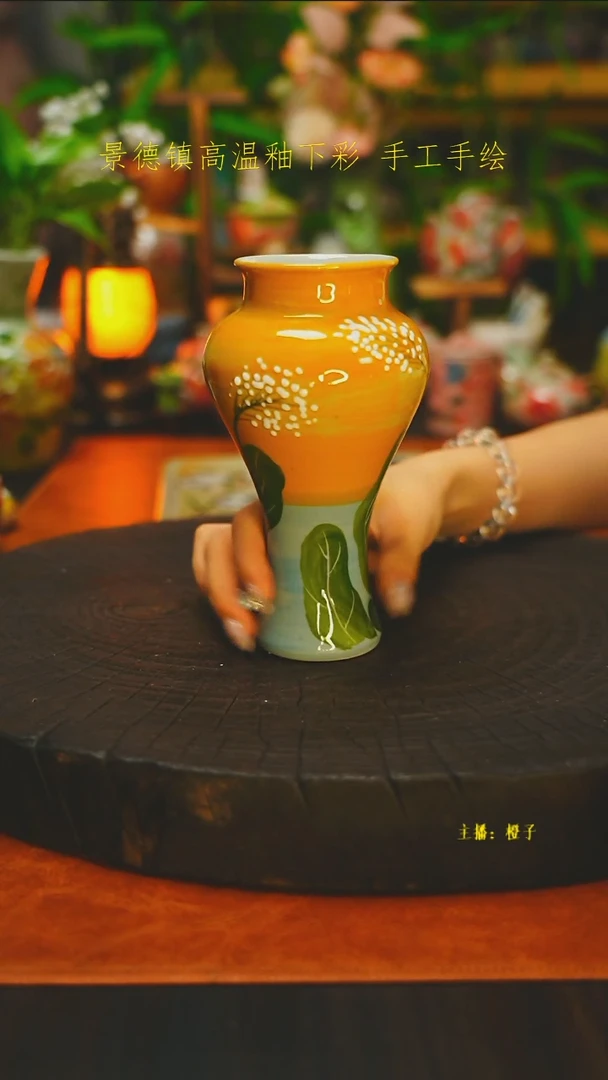 油画风中号花瓶素简手作273