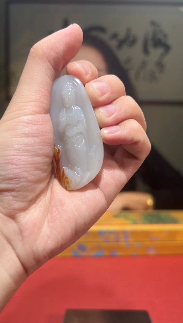 未镶嵌和田玉挂件乐姐（观音）28