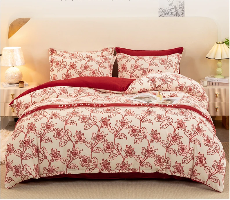 （亏本补贴）新款加厚印花牛奶绒四件套