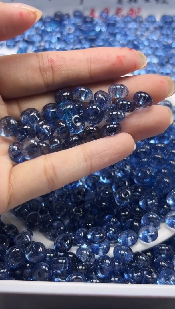 颈饰未镶嵌水晶w2973伦敦蓝阿赛算盘8*4mm*15颗