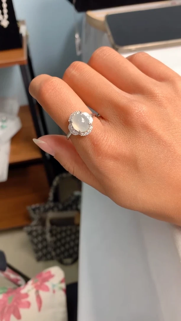 【闪购商品】翡翠戒指银S925镶嵌1号
