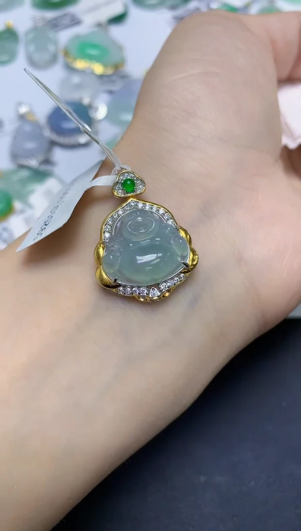 颈饰未镶嵌翡翠天然缅甸翡翠A货百元以上9元证书费自理