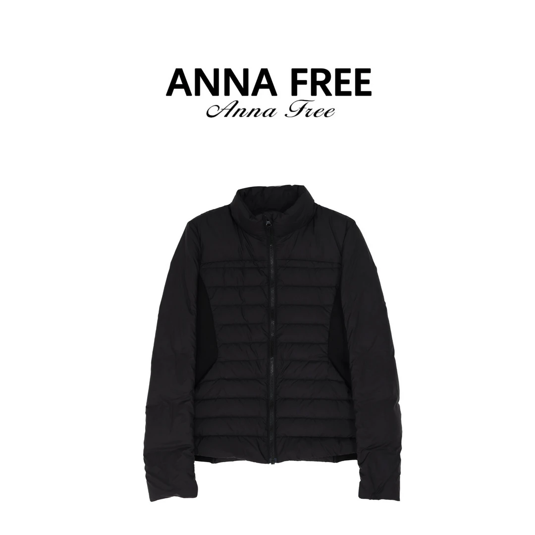 ANNA FREE 2025冬季立领拼接收腰显瘦白鸭羽绒服保暖外套ZCE25930