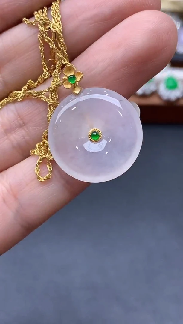 颈饰18K金镶嵌翡翠299-中国好珍宝