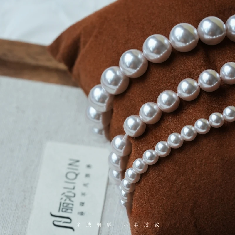 非金属仿珍珠手链 秋冬新品曼塔玫瑰紫弹力手串气质百搭手