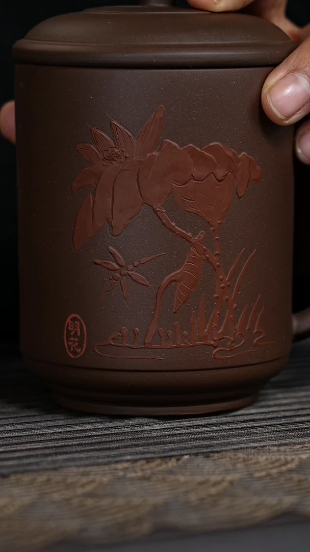 【闪购商品】紫砂茶杯老杯子荷花杯@@GB00877