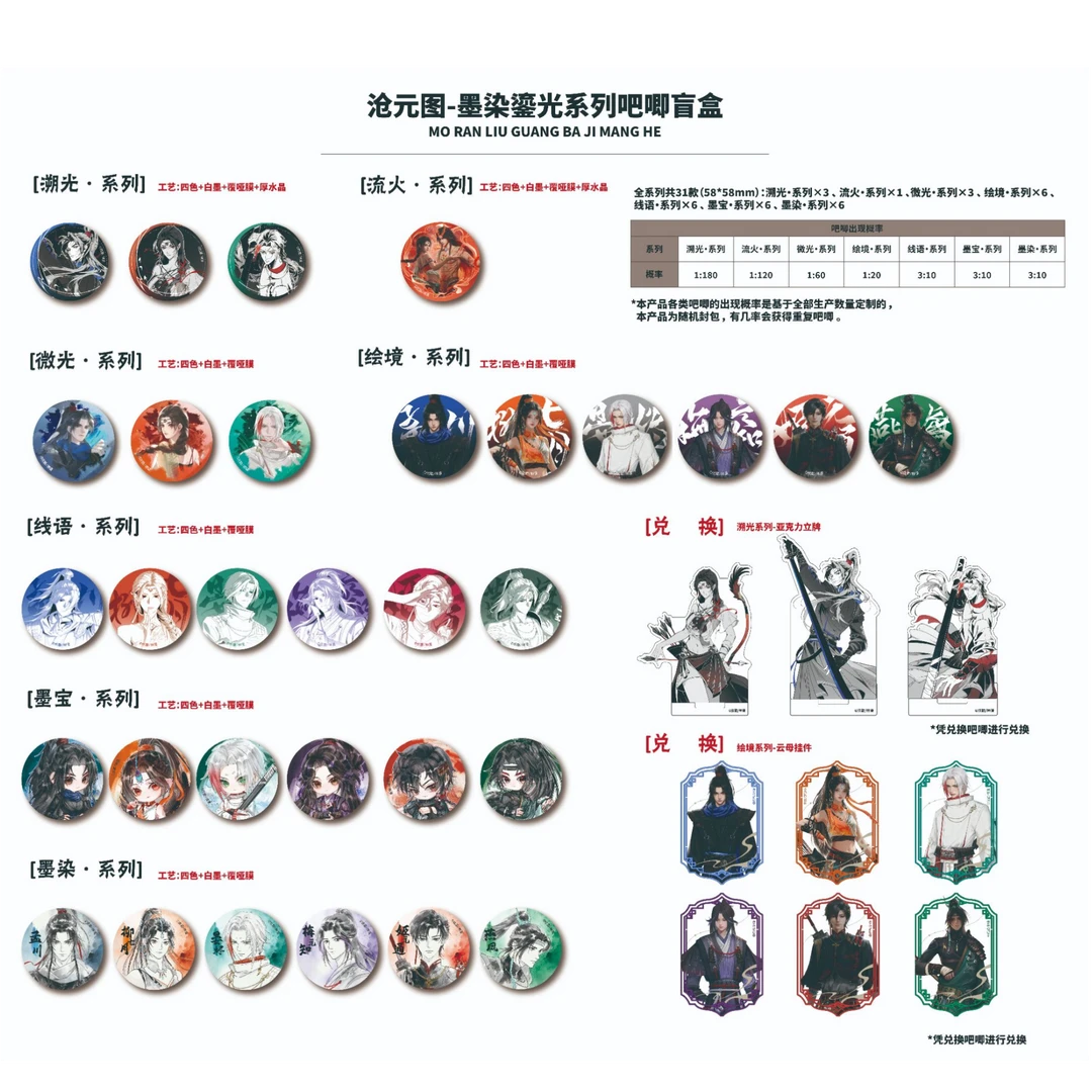 正版授权FUGOODS x《沧元图》墨染鎏光系列吧唧盲盒-代拆