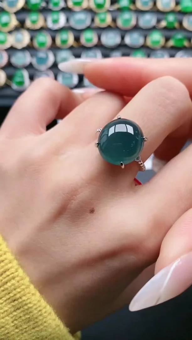 【闪购商品】翡翠戒指银S925镶嵌111111111