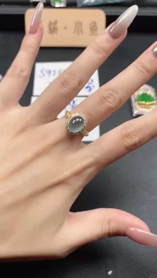银S925镶嵌戒指翡翠51511