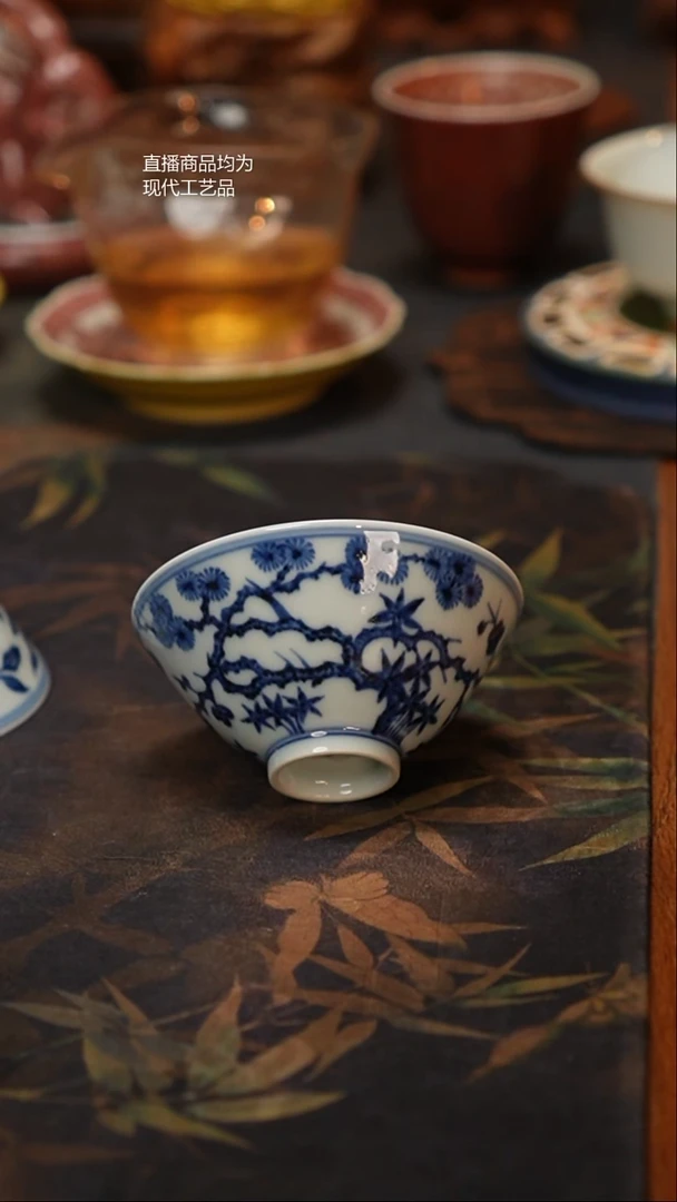 仿古松竹梅斗笠杯（有仿古工艺痕迹）